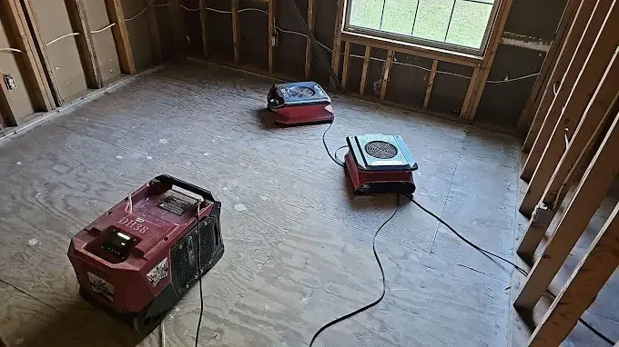 A thermal check for hidden moisture in a wall